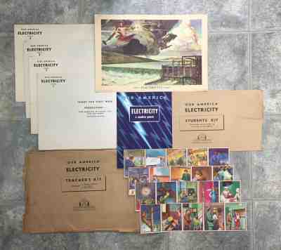 Rare, Complete set of  Vintage Coca-Cola "Our America / Electricity" Poster Char
