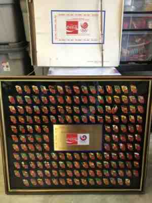1988 Seoul Korea Olympic International Flag Pin Set. Coca Cola