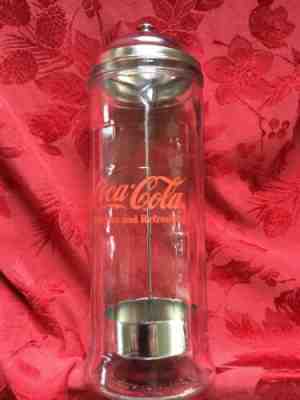 FLAWLESS Stunning THE COCA COLA COMPANY Glass SS 1992 STRAW HOLDER DISPENSER