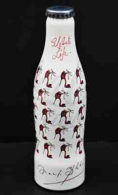 *HTF Dutch Manolo Blahnik "Celebrate Life" aluminum Coca Cola Bottle Netherlands