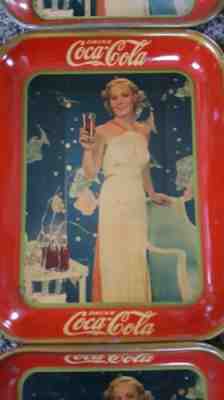 15 Vintage 1935 Coca Cola Serving Tray - Madge Evans White Dress Fast Free Ship!