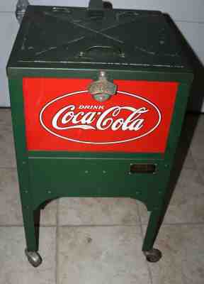 VINTAGE RARE COCA COLA COKE COOLER GLASCOCK BROS.MFG. CO. 1930'S