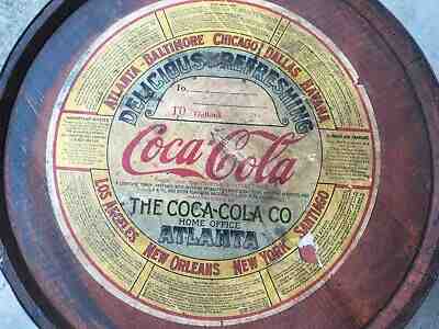ANTIQUE COCA COLA SYRUP BARREL WITH BEAUTIFUL LABEL 10 GALLON ADVERTISING
