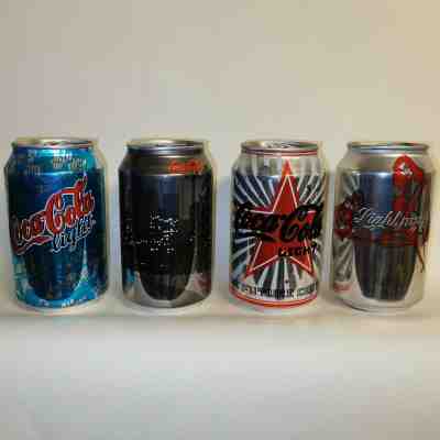 Rare 2004 Coca-Cola light Art can set from NORWAY. Hard to find. Nice condition
