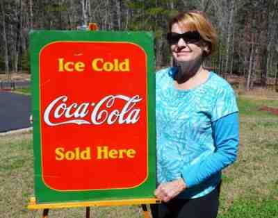 VINTAGE 1938 COCA COLA SODA “ICE COLD” SOLD HERE SIDEWALK SIGN 