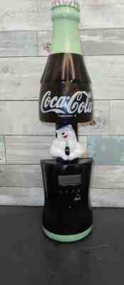 RARE Vintage Coca-Cola Moving Polar Bear Talking Musical Wall Clock IOB