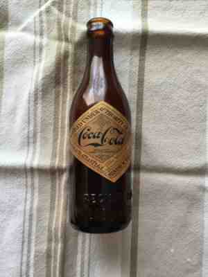 1906 Amber Coca Cola Bottle Philadelphia,PA Embossed with Label