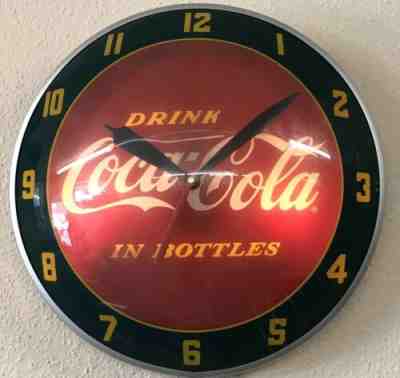 Coke Clock Electric Lighted Double Bubble Glass Retro 2003