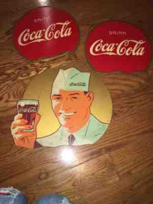 Rare 1930-1940s Coca Cola Wooden Wall Plaques Signs