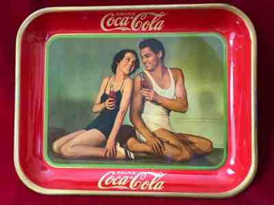 Authentic 1934 Tarzan Coca-Cola Serving Tray Weissmuller & O'Sullivan EXCELLENT+