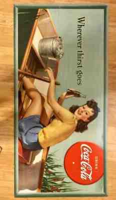 Vintage Coca Cola Cardboard Sign 1942
