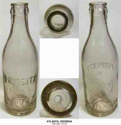 STRAIGHT SIDED, BASE SCRIPT Coca-Cola BOTTLE ATLANTA, GA 1906-1909