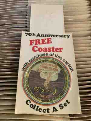 NOS CASE OF 100 - 1976 Coca-Cola 75th Anniversary Coaster Bottle Hanger