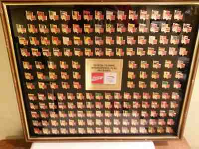 1992 Barcelona Spain Olympics Coke Coca Cola pin set framed 172 in all  