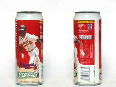 1990s Coca Cola Classic can from the USA, Atlanta Braves (PROTOTYPE) (473ml) (4)