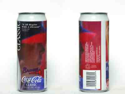 1990s Coca Cola Classic can from the USA, Atlanta Braves (PROTOTYPE) (473ml) (2)