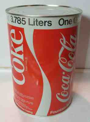 MINT condition COCA cola SYRUP can UNOPENED one GALLON fountain SYRUP from 1970s