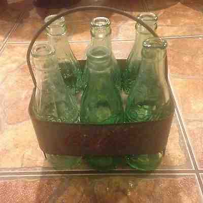 VINTAGE COCA COLA CARRIER AND 6 BOTTLES ALL FROM TEXAS