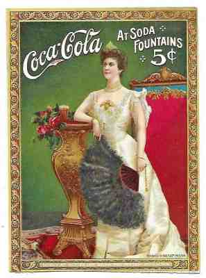 1904 LILLIAN NORDICA COCA-COLA VICTORIAN TRADE CARD-VERY GOOD CONDITION