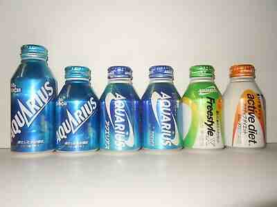 20 DIFFERENT ALUMINUM BOTTLES from BEVERAGES from COCA-COLA from JAPAN EMPTY !!
