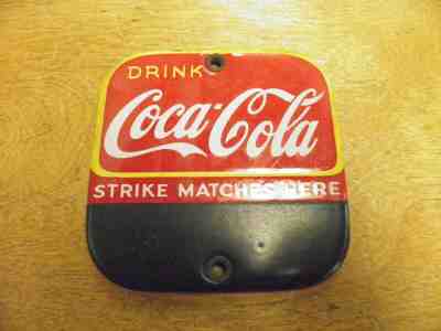 Extra Rare Original Coca Cola 1930's Porcelain Match Striker 