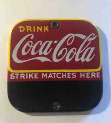 Vtg Original 1930s Coca Cola Porcelain Match Striker 