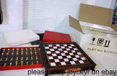 New RARE Franklin Mint Coca Cola Stained Glass Chess Set Great Gift