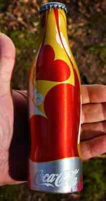 *X RARE! Belgium WHITE Coca Cola logo version M5 Lovebeing Aluminum Coke Bottle