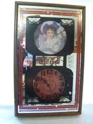 Vintage Coca-Cola Soda Fountain Sign Wall Clock 1973 Wood Frame Kienzle Movement