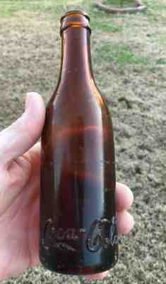 2 RARE ORIGINAL STRAIGHT SIDE COCA COLA AMBER BOTTLE " MEMPHIS,TENN. "  NICE "