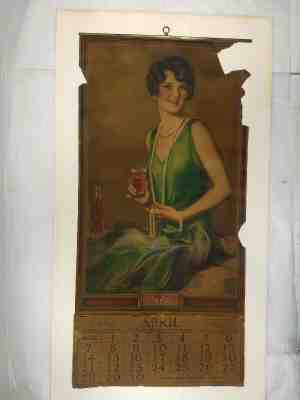 Original 1929 COCA COLA Calendar Lithograph : 12" x 24.5" w CALENDAR