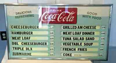 EX-RARE 1950s LRG Glass Coca-Cola Menu Board Sign Antique Coke Soda Diner 36x20 