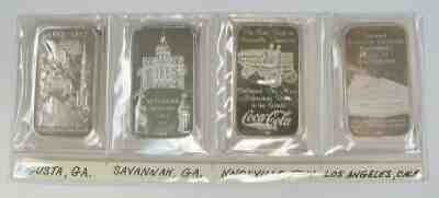 Coca Cola .999 Silver * Augusta* Savannah * Knoxville * Los Angeles * 1 oz Bars