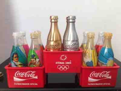 Coca Cola Bottles Mini Athenas 2004 Olympic Games Made in Brazil 10 Sets