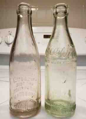 COCA COLA straight sided bottle set KANSAS CITY MO MISSOURI script Coke