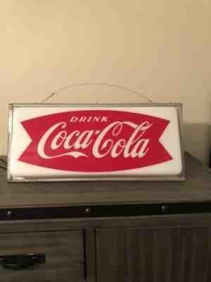 vintage coca cola coke fishtail Lighted Sign