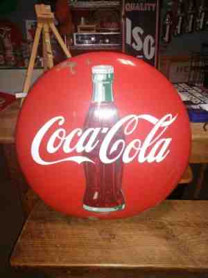 Coca Cola 24" Porcelain Button Sign