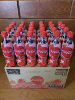 COCA COLA STRAWBERRY LIMITED EDITION JAPANESE SODA BOTTLES *1 CASE (24 BOTTLES)