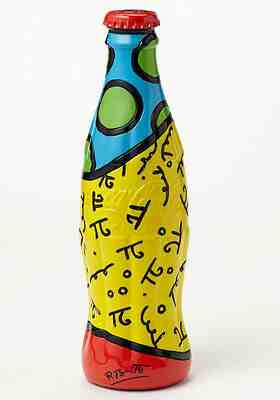 ROMERO BRITTO x Coca-Cola 'Coke Bottle' 2014 Pop Sculpture Figurine Red Cap NEW!