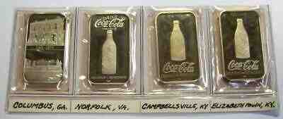 Coca Cola .999 Silver * Columbus* Norfolk* Campbellsville Elizabethtown  1 ozt