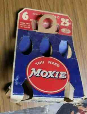 VINTAGE MAINE ME MOXIE 6 PACK BOTTLE HOLDER CARDBOARD 25 CENT 1940 ?