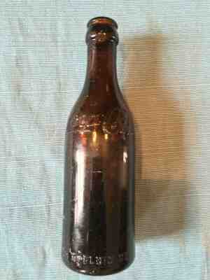 ca. 1900-1915 Amber Brown Glass Coca Cola Coke Bottle Baltimore MD 6 1/2 oz