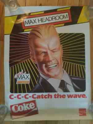 Max Headroom Coke , Cinemax 1986 promo poster 18 x 24