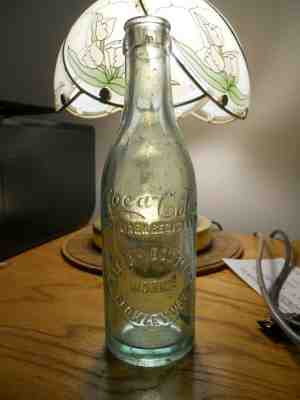 Early Coca-Cola Straight Sided Green Bottle Raleigh Bottling Works Beckley W VA