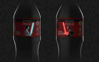 Coke X Star Wars Kylo Ren and Rey Light-up Bottles. Special Limited Edition!! 