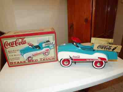 1998 Coca Cola Stake Bed Pedal Car Truck Die Cast Metal 1:3 Scale MIB 