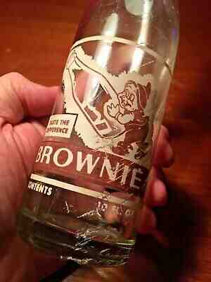 Brownie 1950s Soda Beverage  Glass Bottle Moxie NuGrape Doraville GA 10 FL OZ