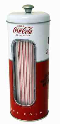 The Tin Box Company 771587-12 Coca Cola Holder with 50 Straws