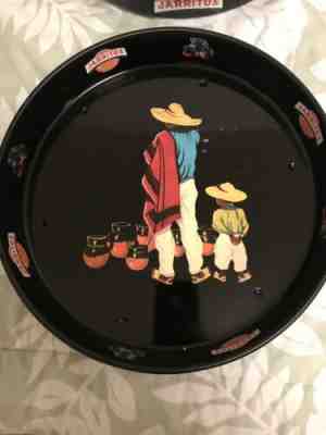 2 VINTAGE JARRITOS MEXICAN SODA ADVERTISING ROUND METAL TRAYS