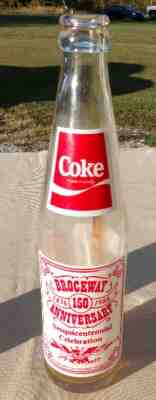 Vintage Brockway 150th Anniversary  Coca Cola Bottle 10 fl oz
